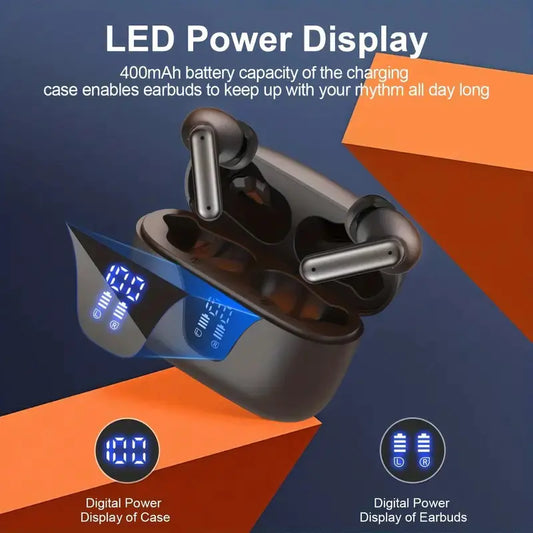 Auriculares Inalámbricos Cuánticos • 60H de Energía • Pantalla LED Inteligente